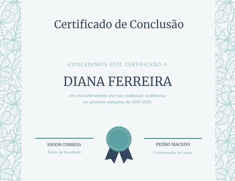 Personalize E Edite Modelos De Certificados Canva