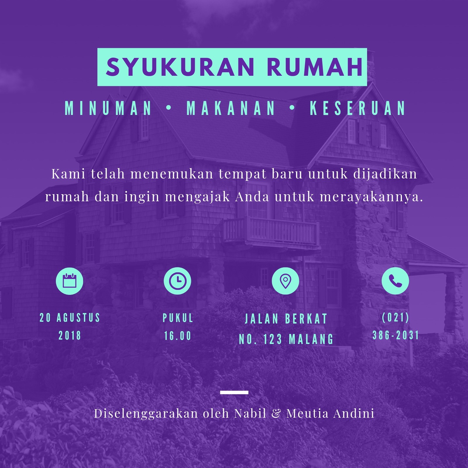 Gratis Contoh Undangan Syukuran Rumah Baru Unik Canva