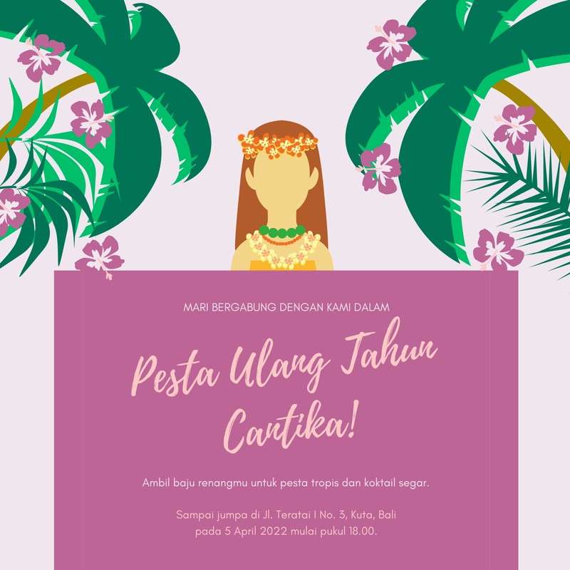 Contoh Desain Undangan Ulang Tahun Gratis Canva