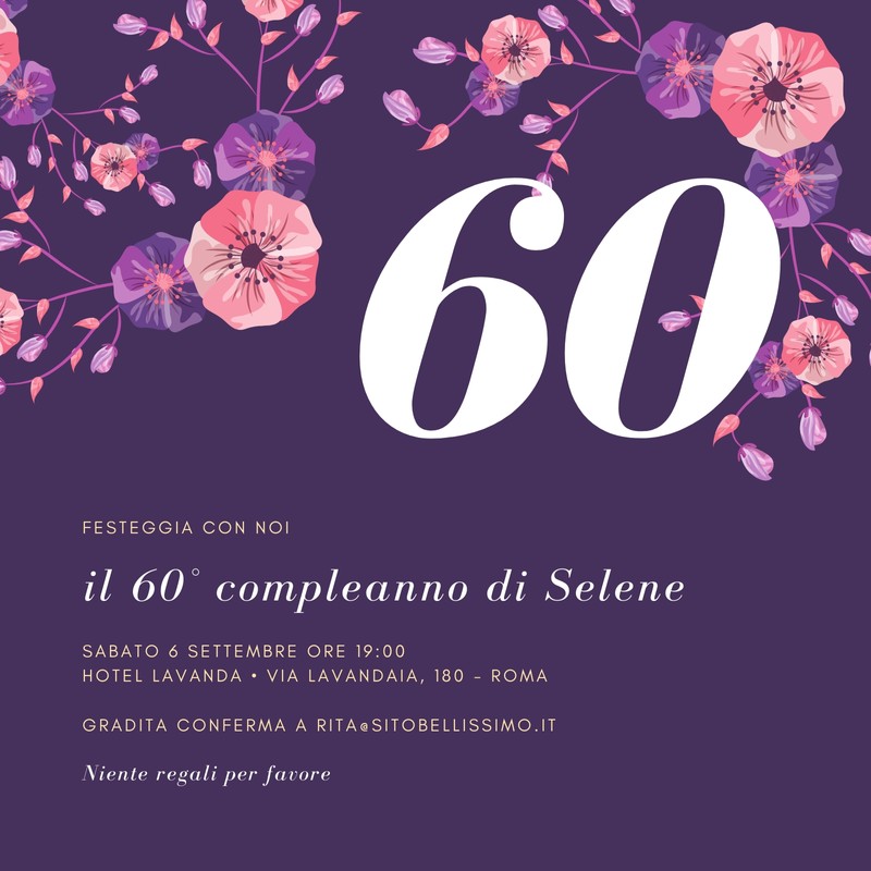 Inviti Festa 60 Anni Modelli Personalizzati Originali Canva