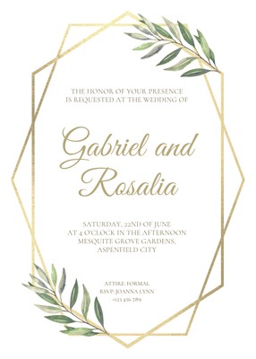 Wedding RSVP Card Template 5x3.5 Floral 3 Fully Customizable Text in Canva Digital Download