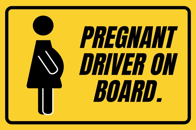 Black And Yellow Pregnant Driver On Board Landscape Rectangle