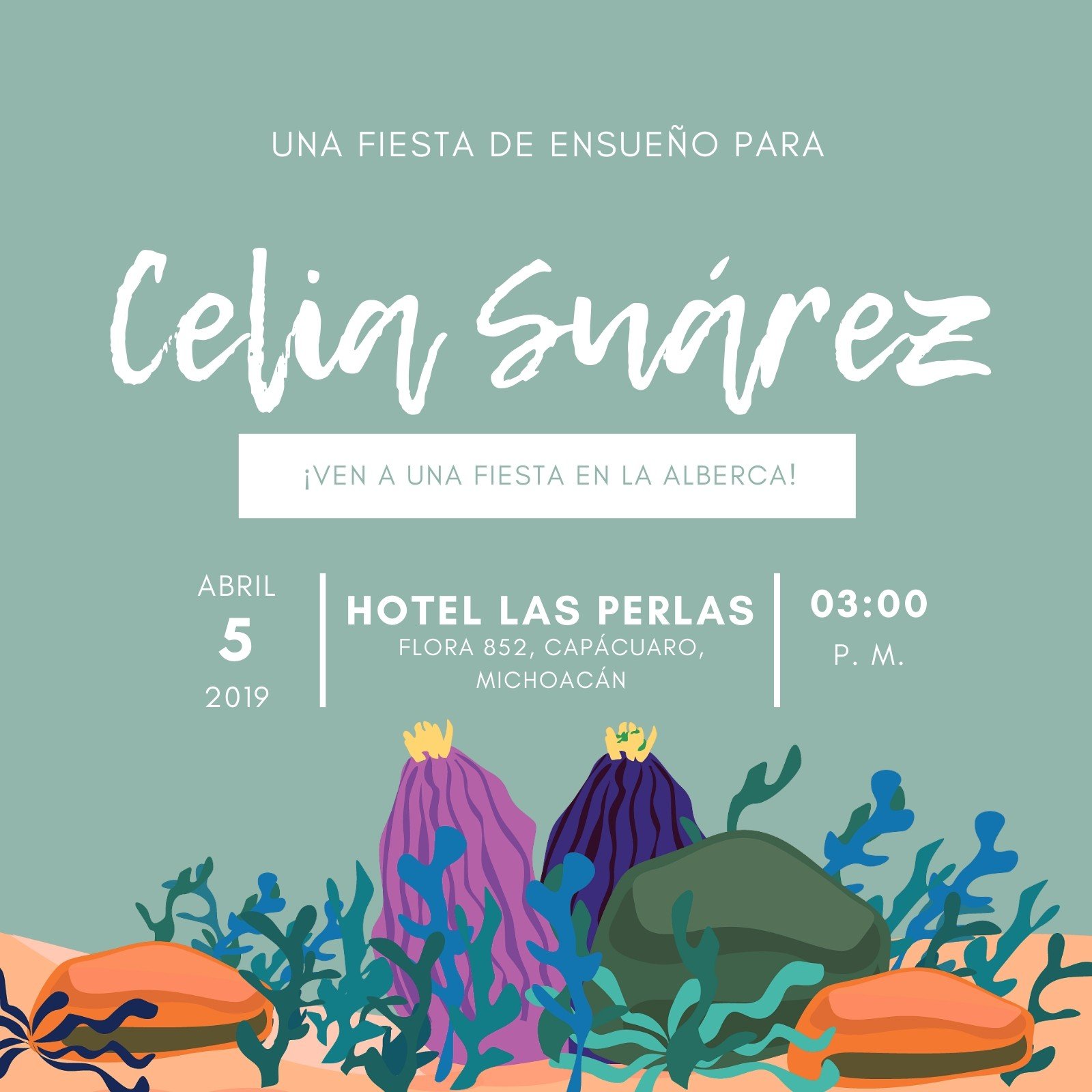 Plantillas para invitaciones de albercada editables | Canva