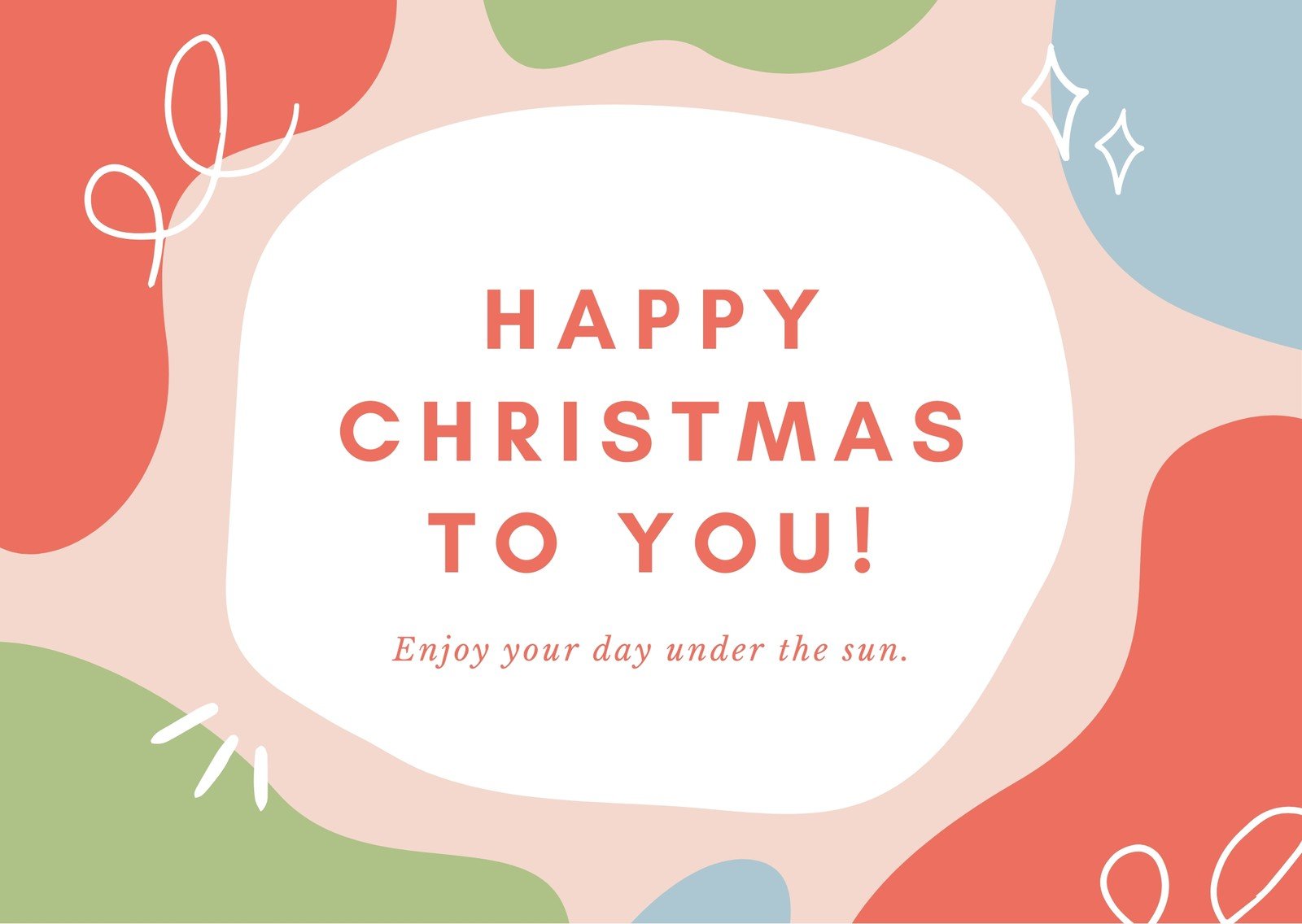 Colorful Blob Freeform Abstract Southern Hemisphere Christmas Regarding Small Greeting Card Template