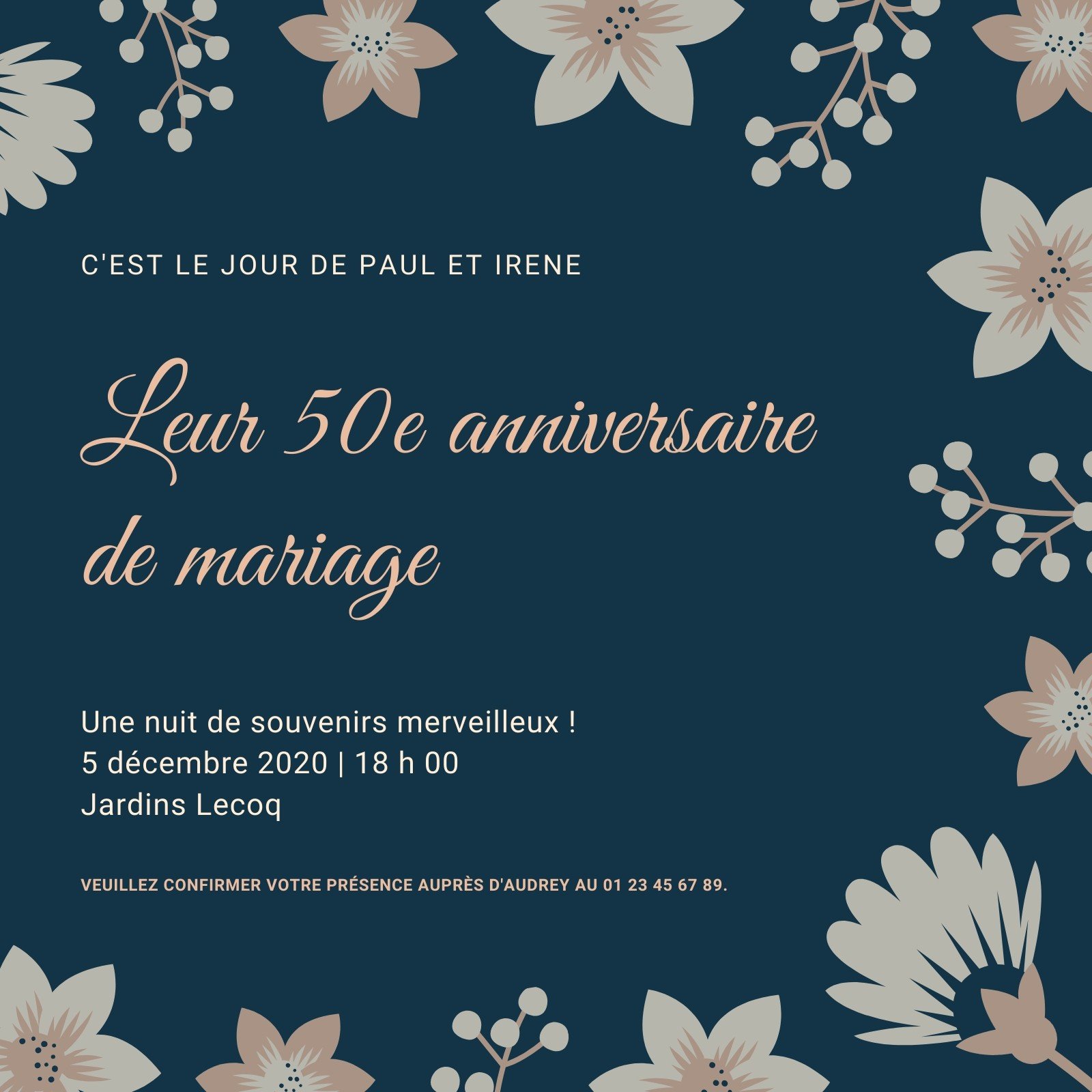 Invitation anniversaire de mariage Carte invitation fun
