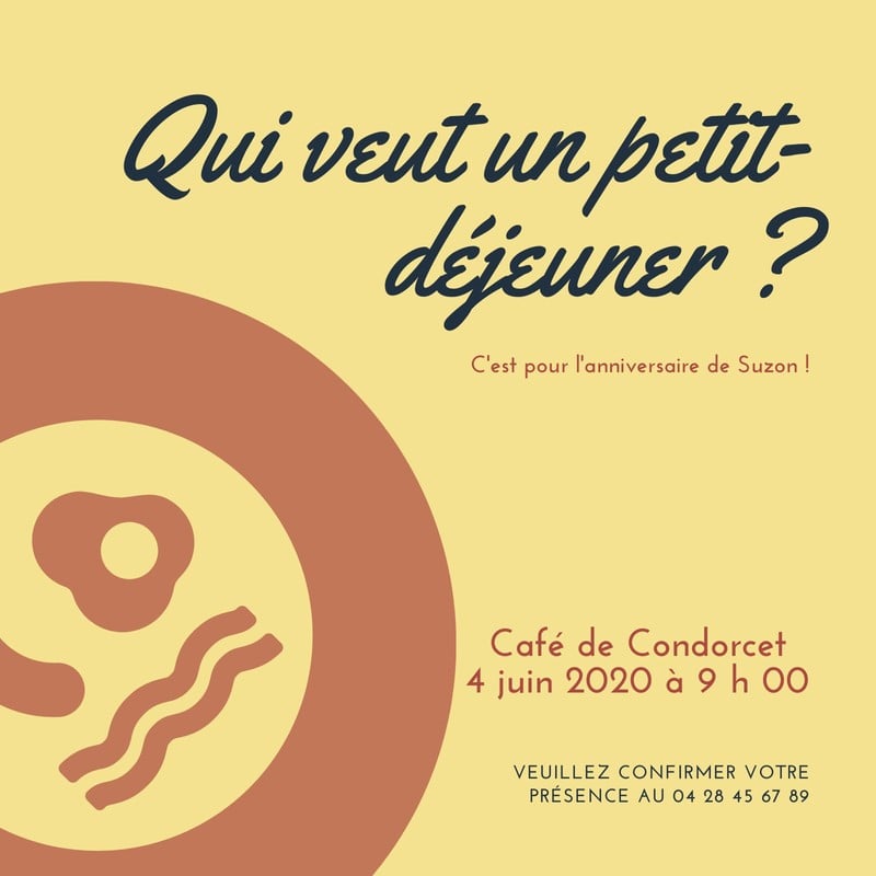 Invitation à un petit déjeuner les plus beaux modèles Canva