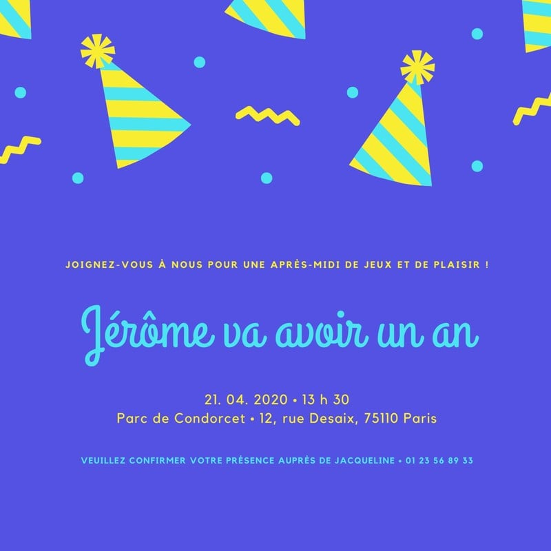 Invitation d'anniversaire d'1 an : Modèles gratuits | Canva