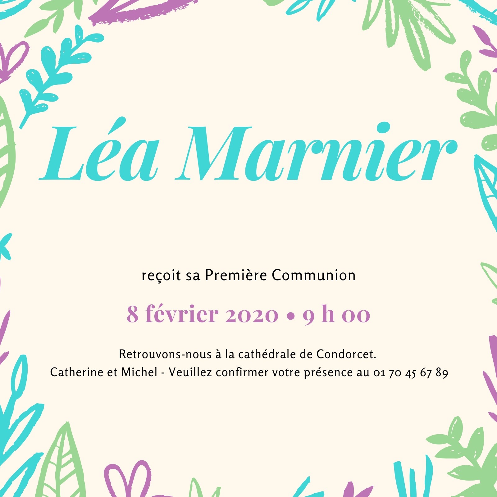 Faire Part Invitations De Communion Modeles Gratuits Canva