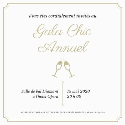 Invitations une soir e formelle mod les gratuits Canva