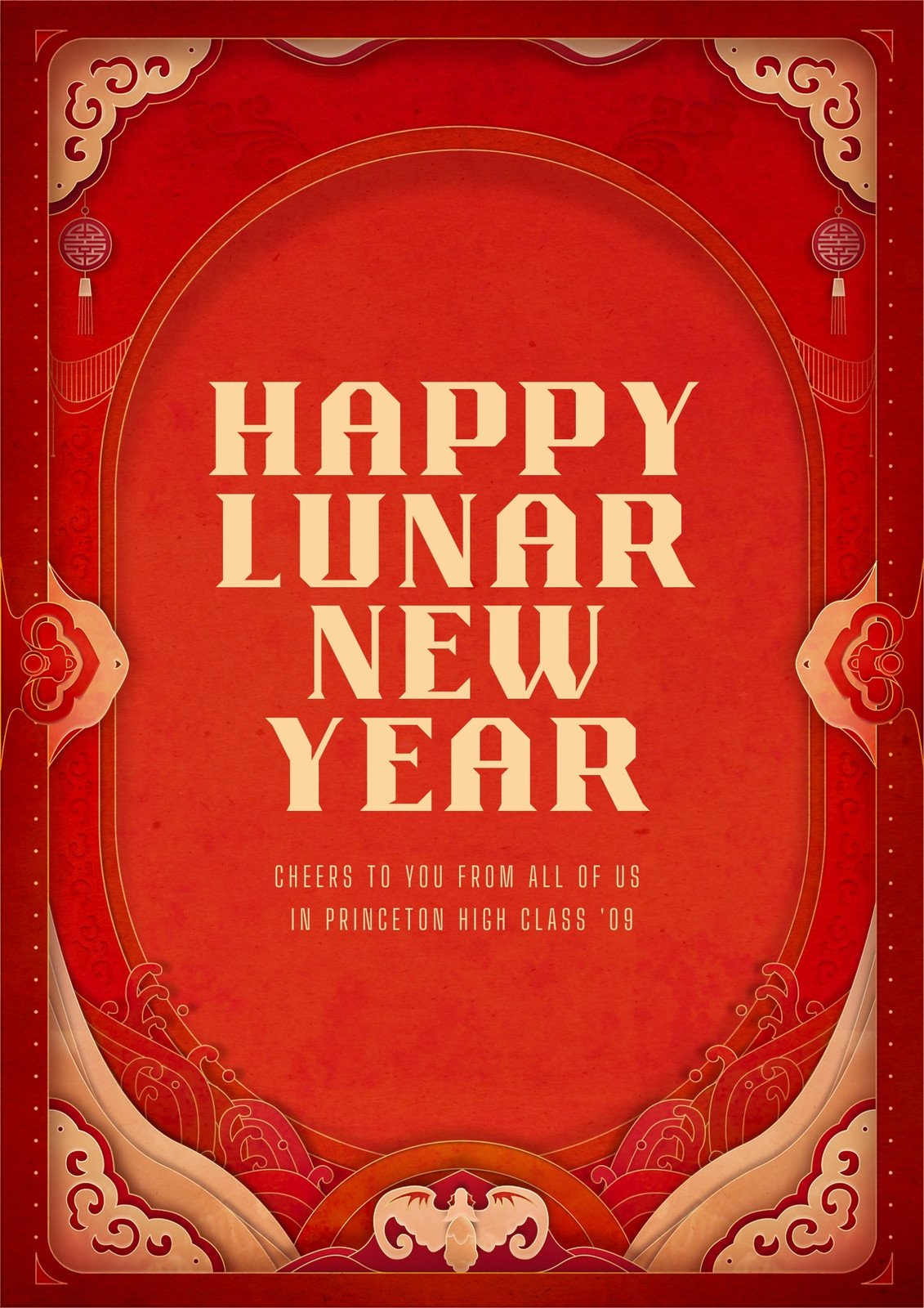 Red and Beige Lunar New Year Poster - Templates by Canva