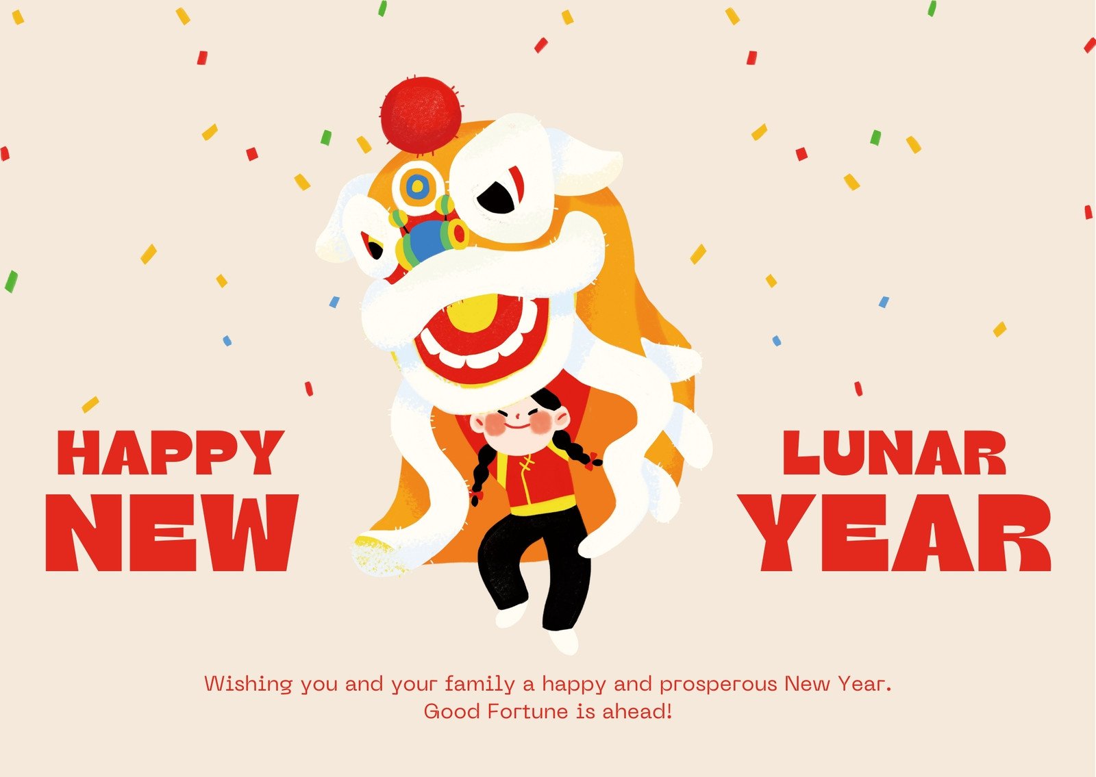 Free custom printable Lunar New Year card templates