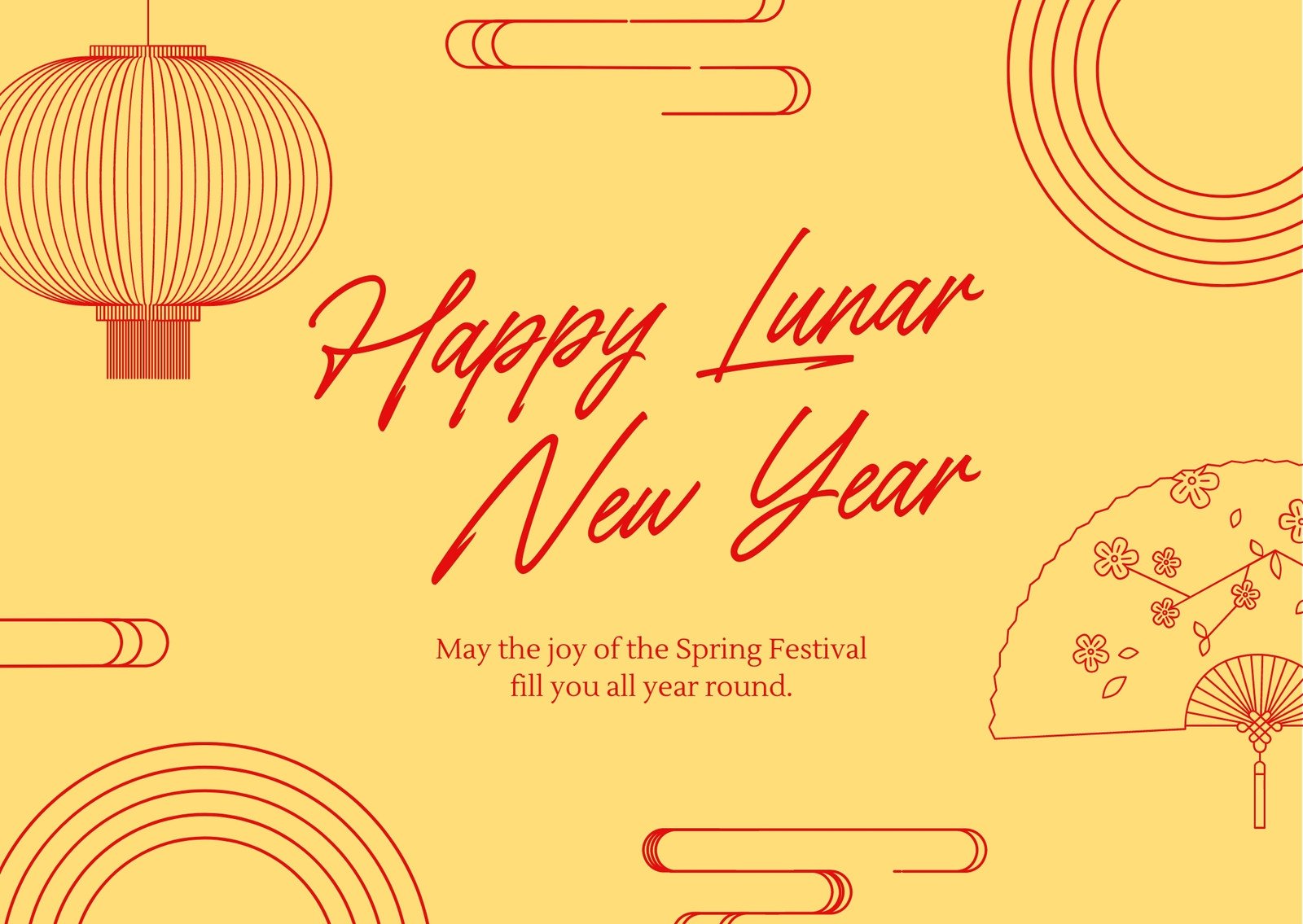 Free custom printable Chinese New Year card templates