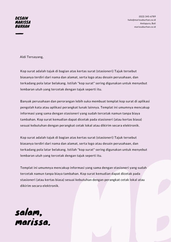 Gratis Contoh Kop Surat Online Siap Edit - Canva