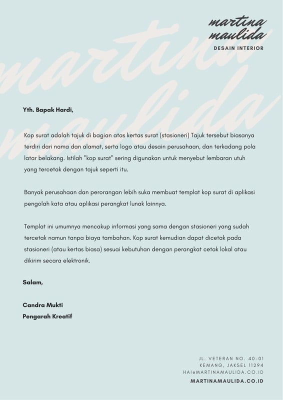 Gratis Contoh Kop Surat Online Siap Edit - Canva