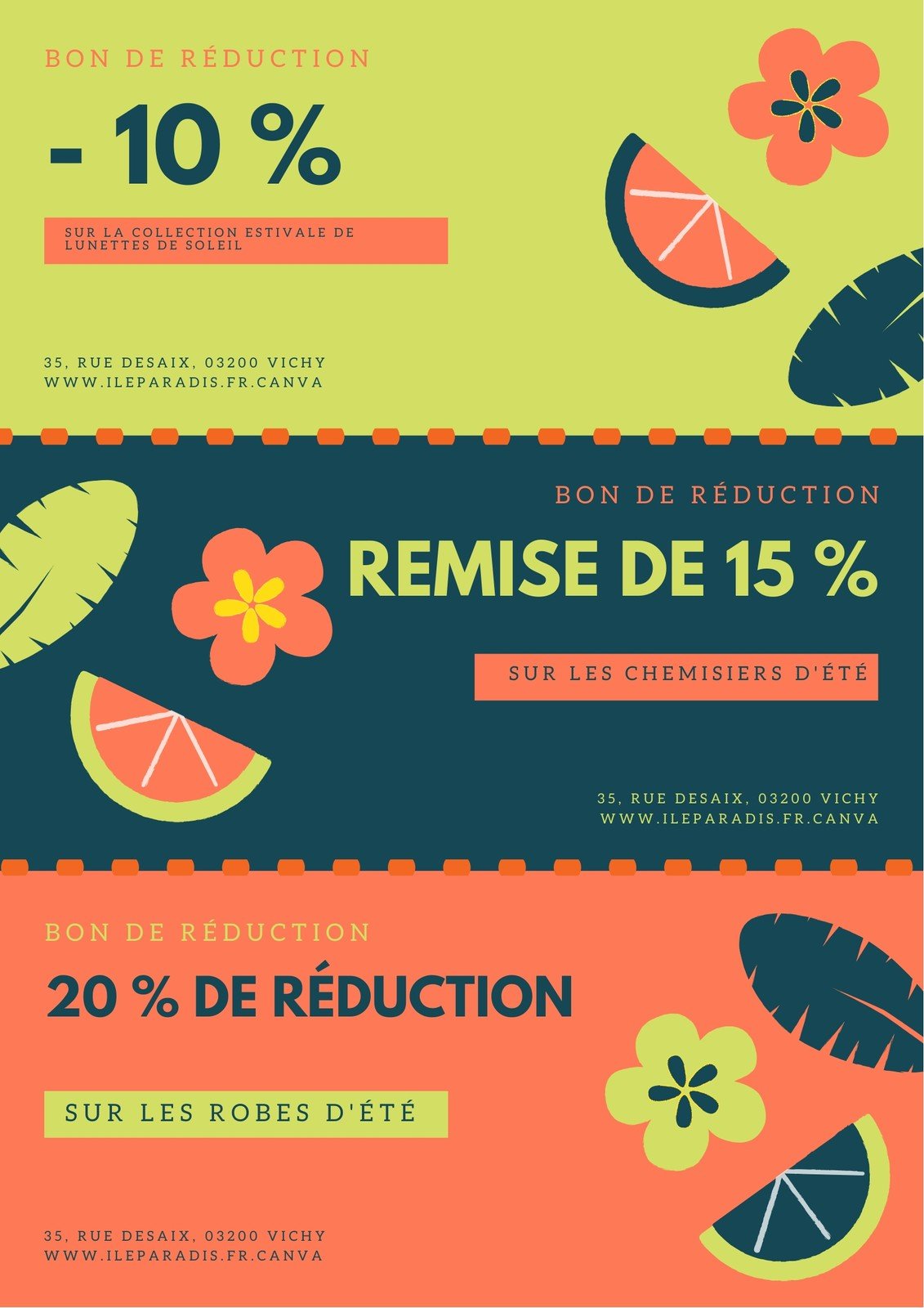 Bons de r duction coupons mod les gratuits imprimer Canva