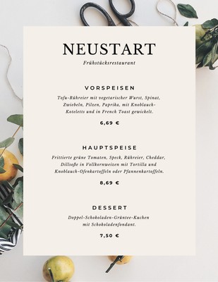 Kostenlose Vorlagen Fur Elegante Speisekarten Canva