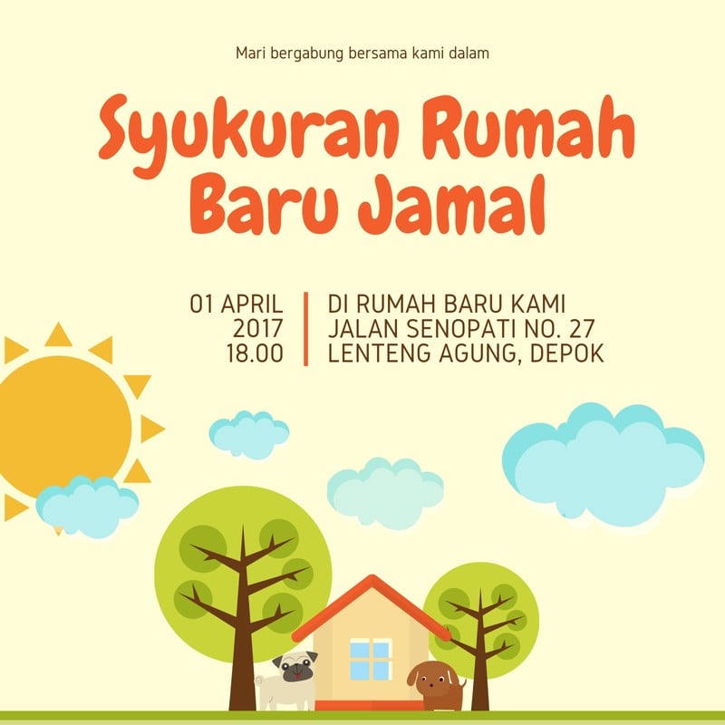 Gratis Contoh Undangan Syukuran Rumah Baru Unik Canva 7040