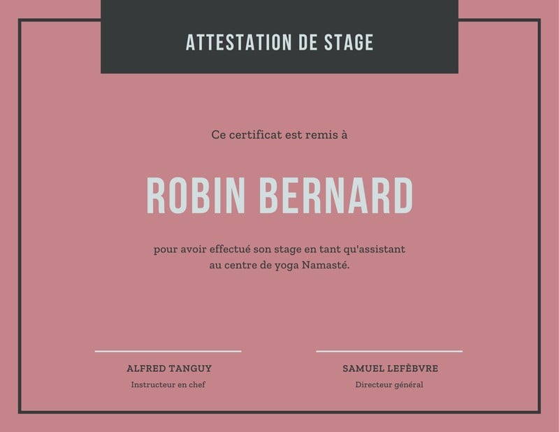 Attestation De Stage Mod Les Gratuits Personnaliser Canva The Best Porn Website