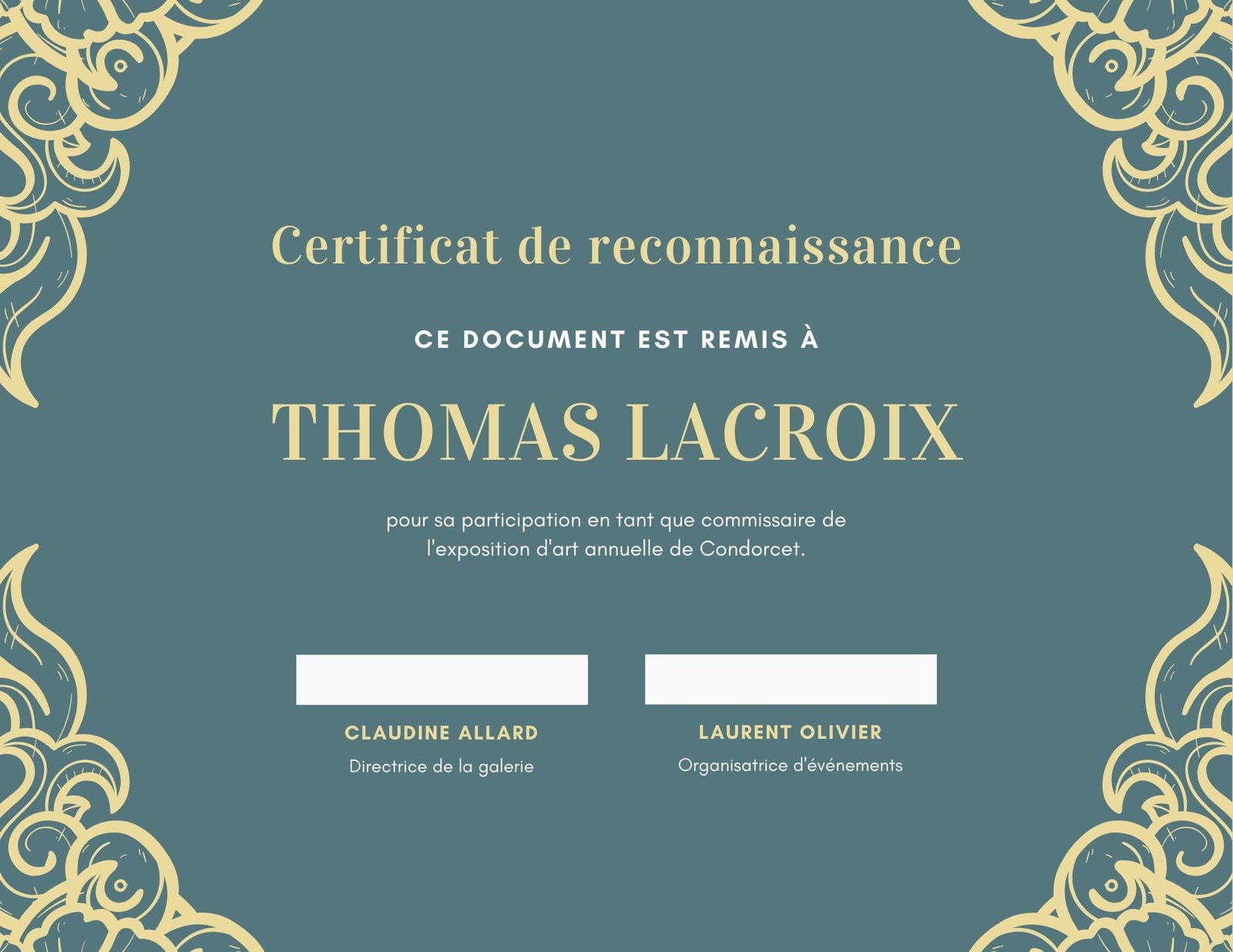 Certificat de reconnaissance diplôme modèles gratuits Canva