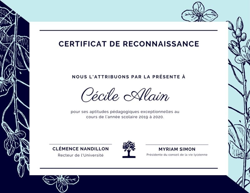 Certificat de reconnaissance & diplôme : modèles gratuits  Canva