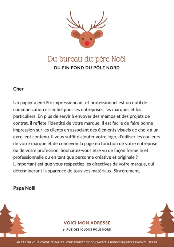 Lettre au Père Noël : modèles gratuits à personnaliser  Canva