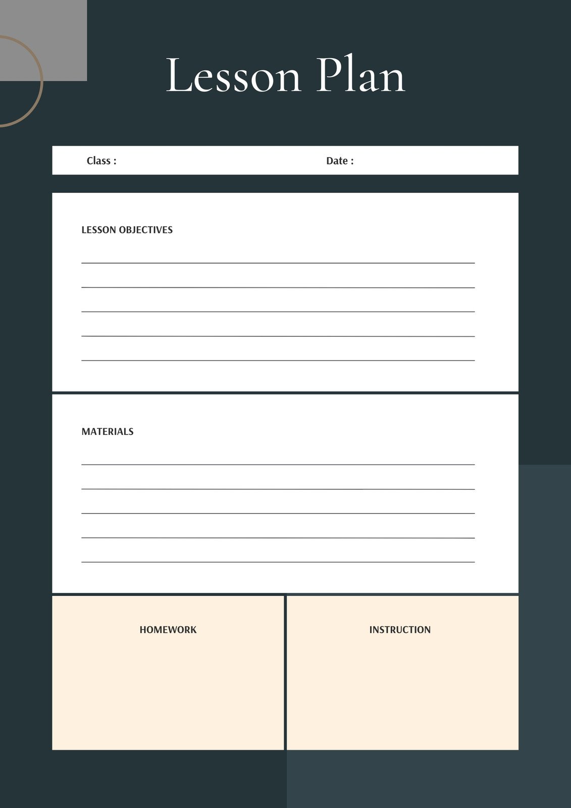 Elementary Lesson Plan Template Word