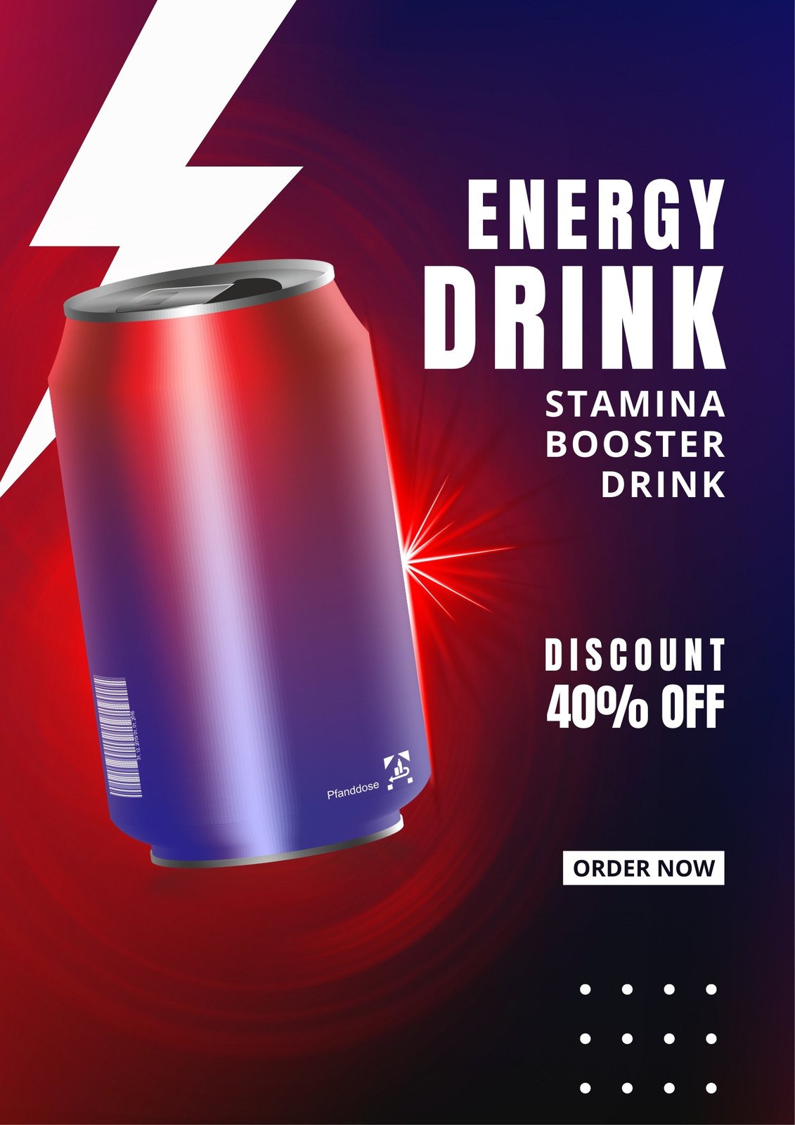 Red White Blue Modern Energy Drink (Poster)