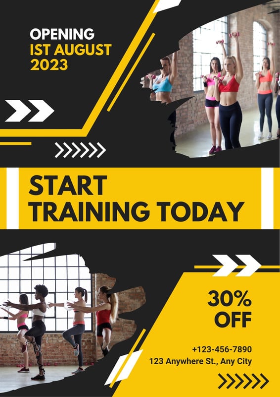 Free printable and customizable gym poster templates