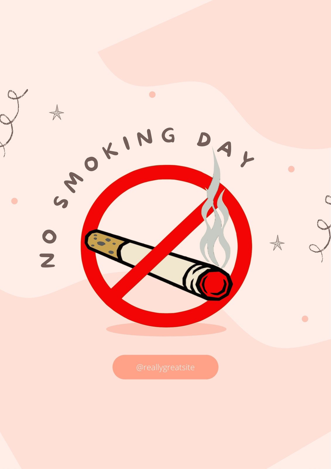 Pink Modern No Smoking Day Template (Poster)