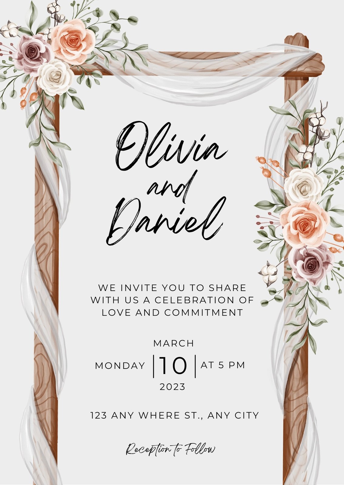 Birthday Customizable Wedding Invitation Digital printable CANVA Template For Wedding 