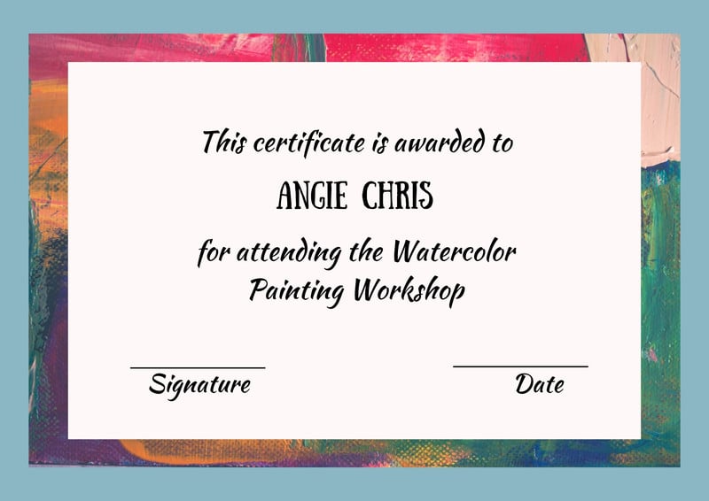 Free Custom Printable Attendance Certificate Templates Canva 8395