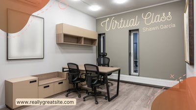 Professional Bright Office Zoom Virtual Background - Templates by Canva