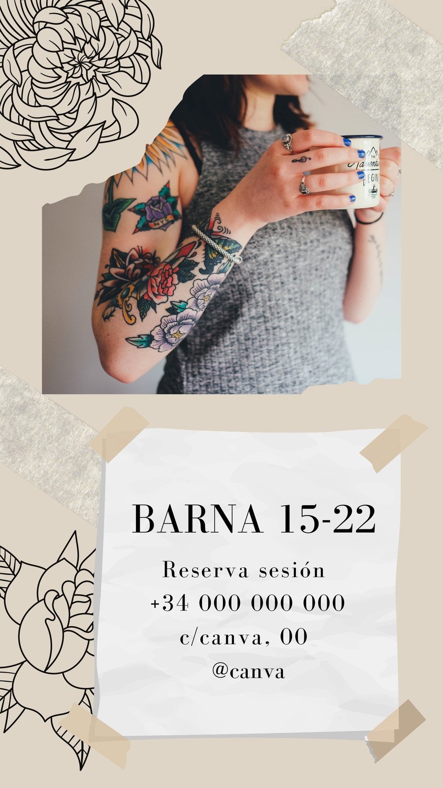 Plantillas de tattoo gratis y personalizables - Canva