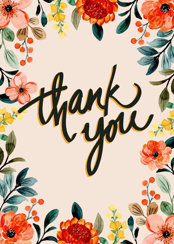 Page 2 - Printable, customizable thank you card templates | Canva