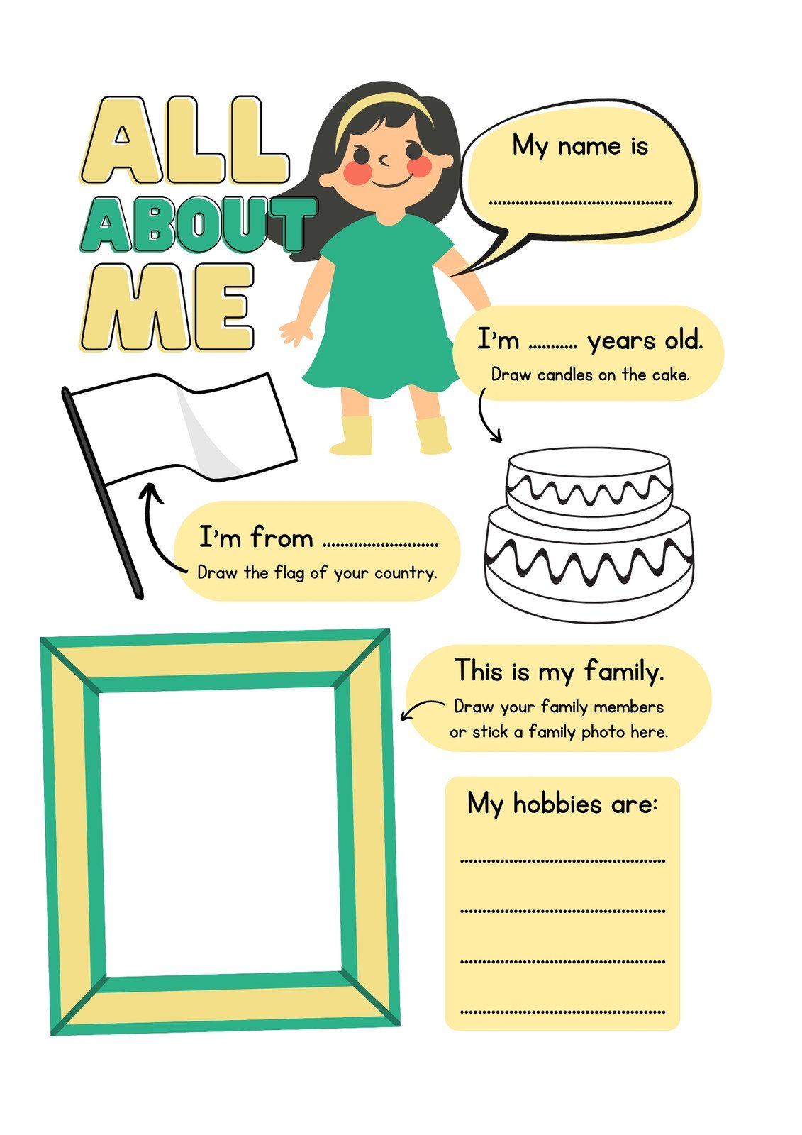 page 3 free printable customizable all about me worksheets canva