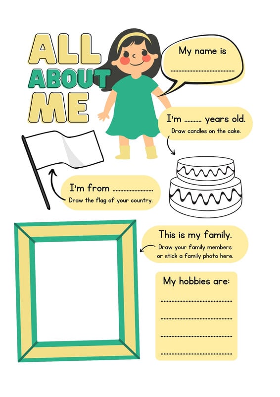 Page 2 - Customize 78+ All About Me Worksheets Templates Online - Canva