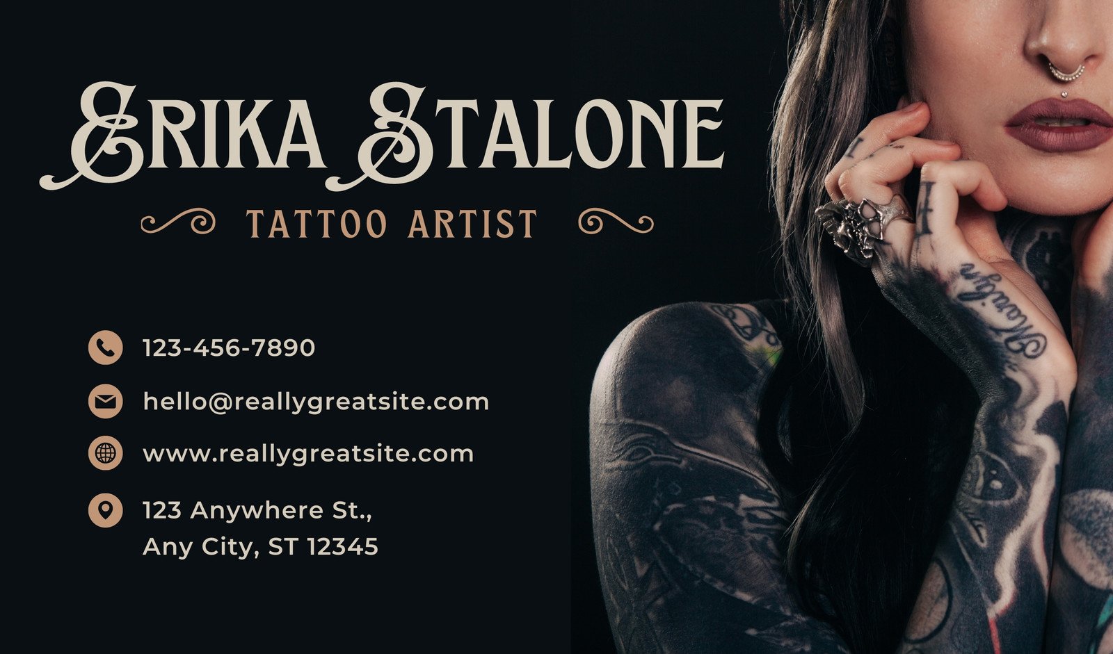 Free printable, customizable tattoo business card templates | Canva