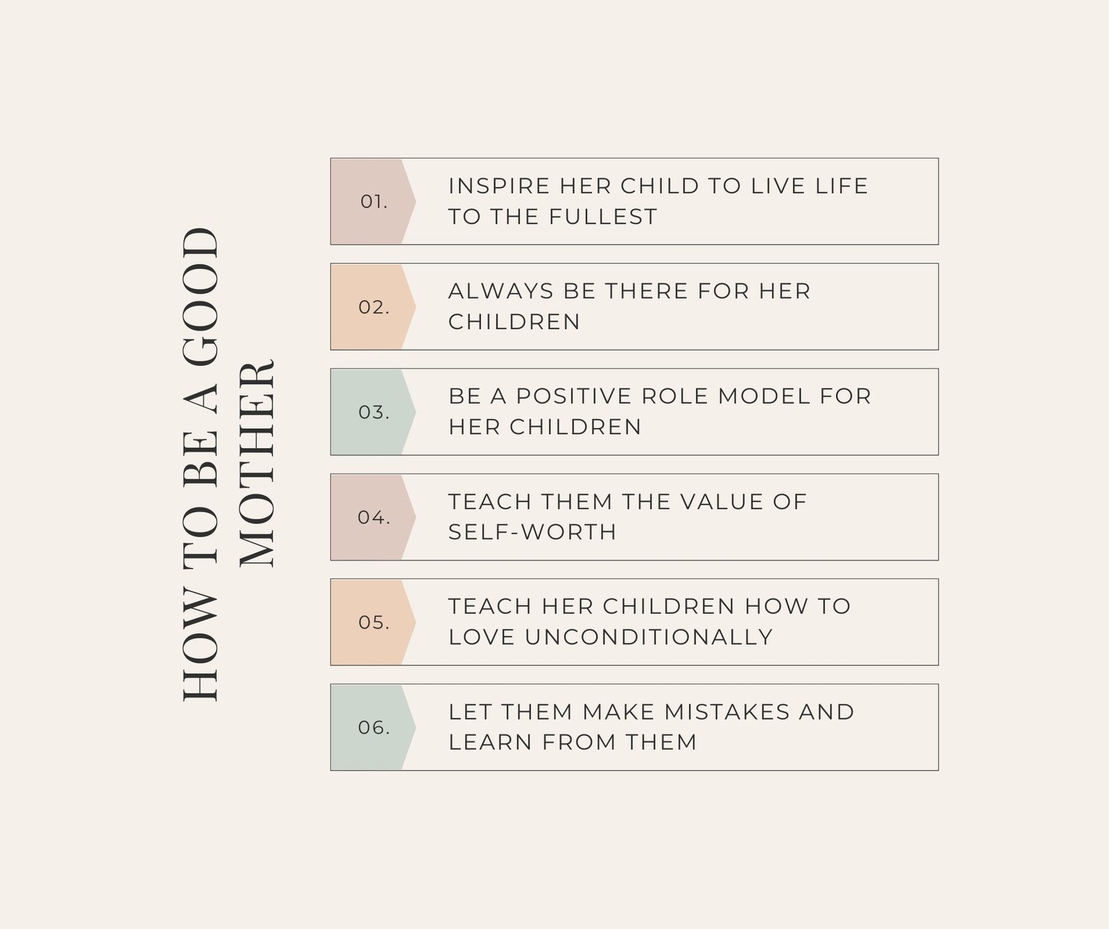 Beige Minimalist List Of How To Be A Good Mother Facebook Post