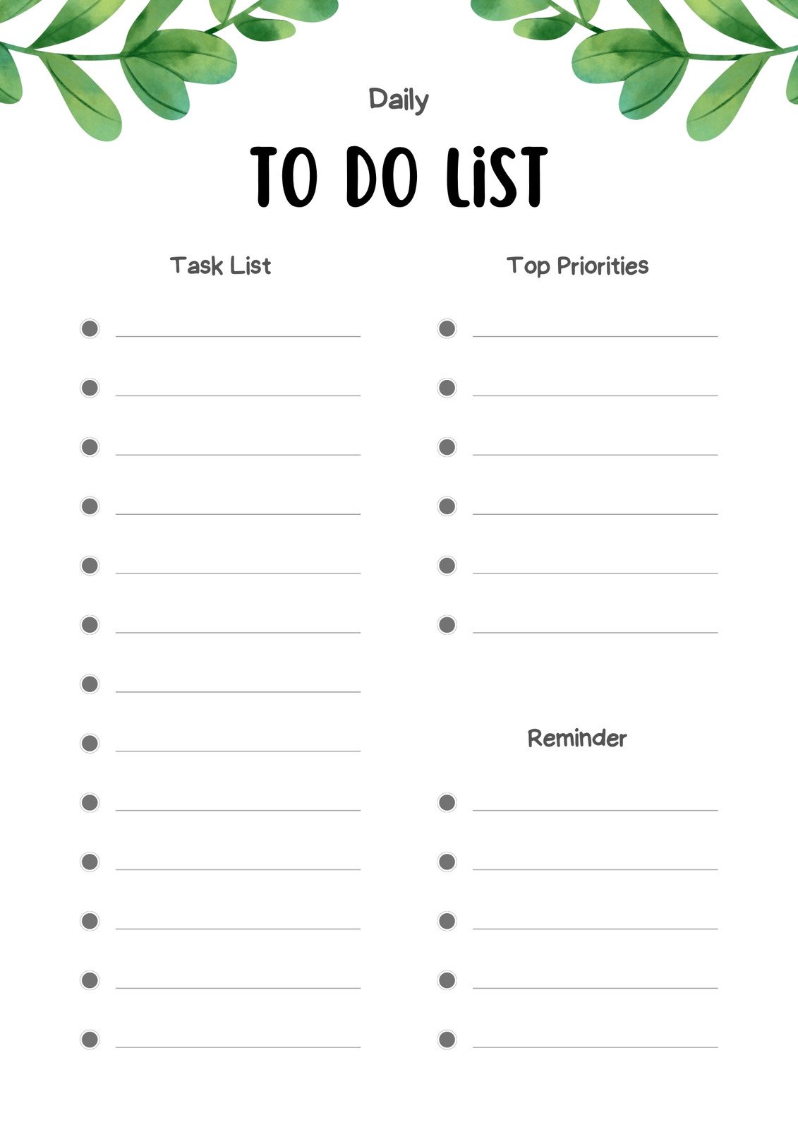 Free And Customizable To Do List Templates