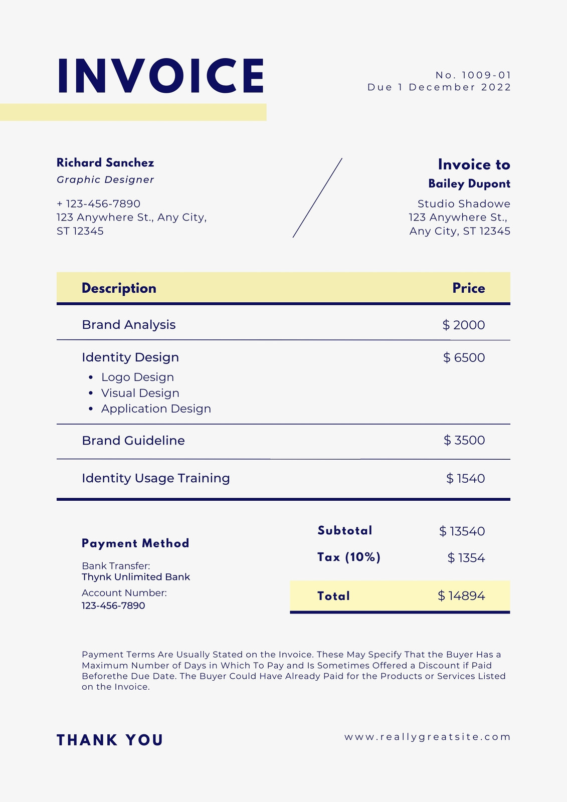 Free printable, customizable service invoice templates | Canva