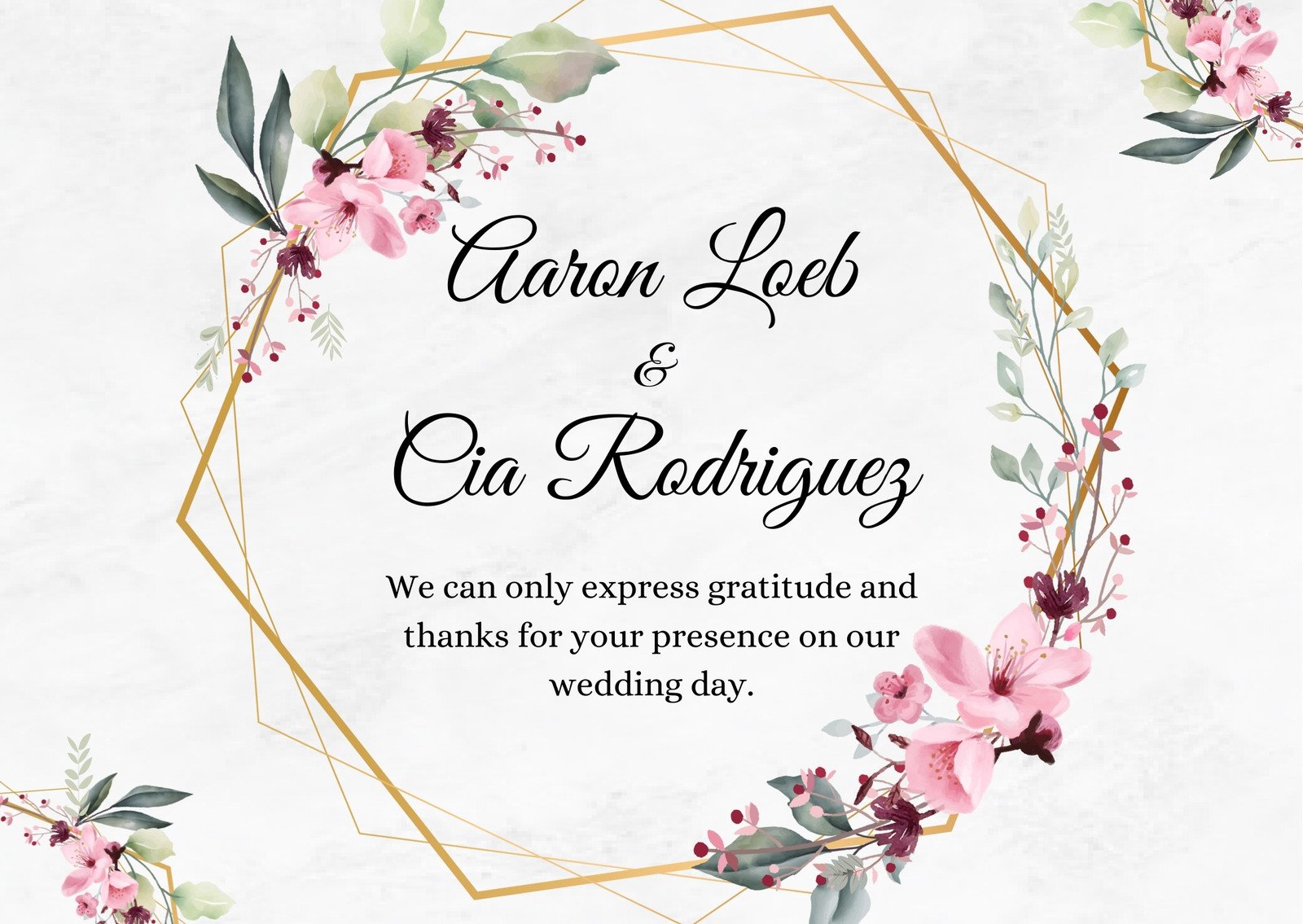 Weddings Invitations Paper Canva Template Wedding Thank You Card 