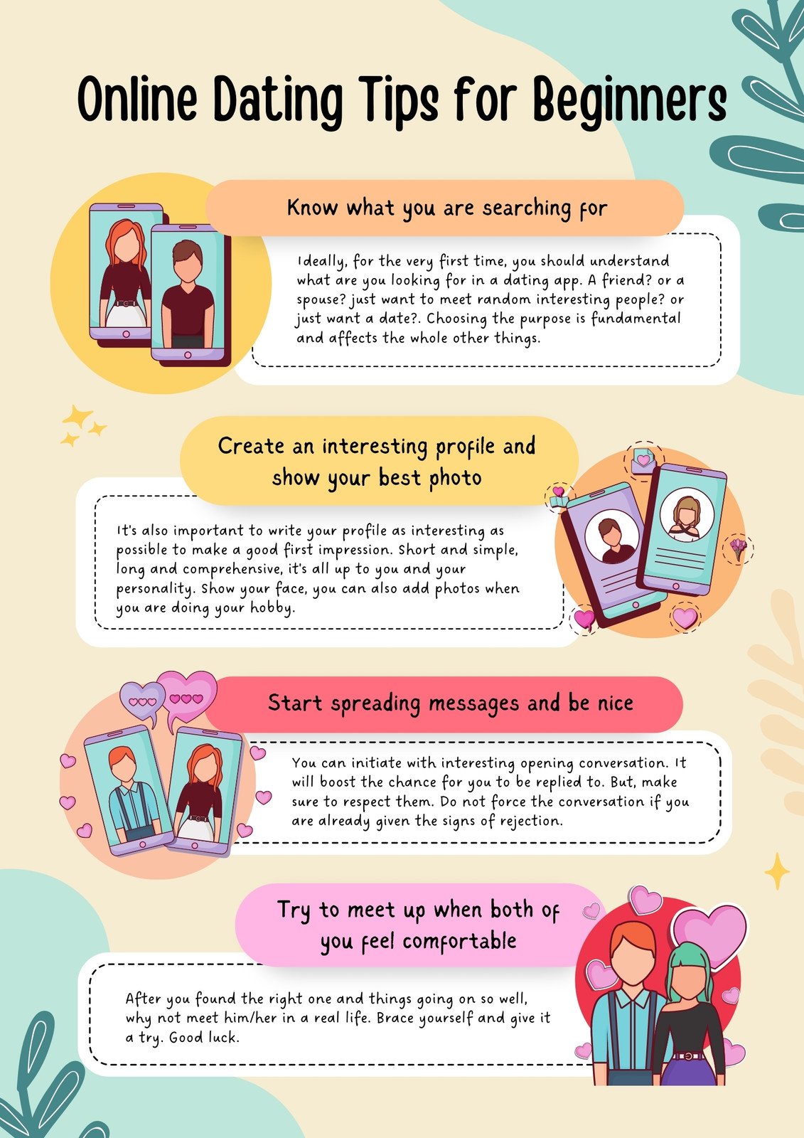 Online Dating Tips for Beginners Flyer