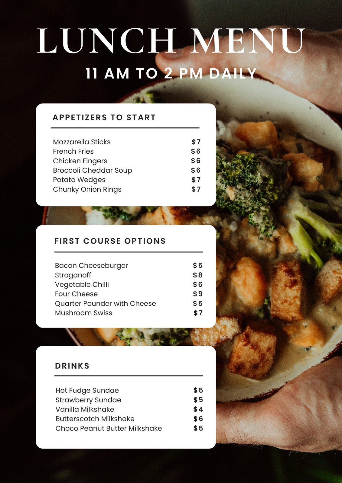 Free Printable And Customizable Catering Menu Templates | Canva