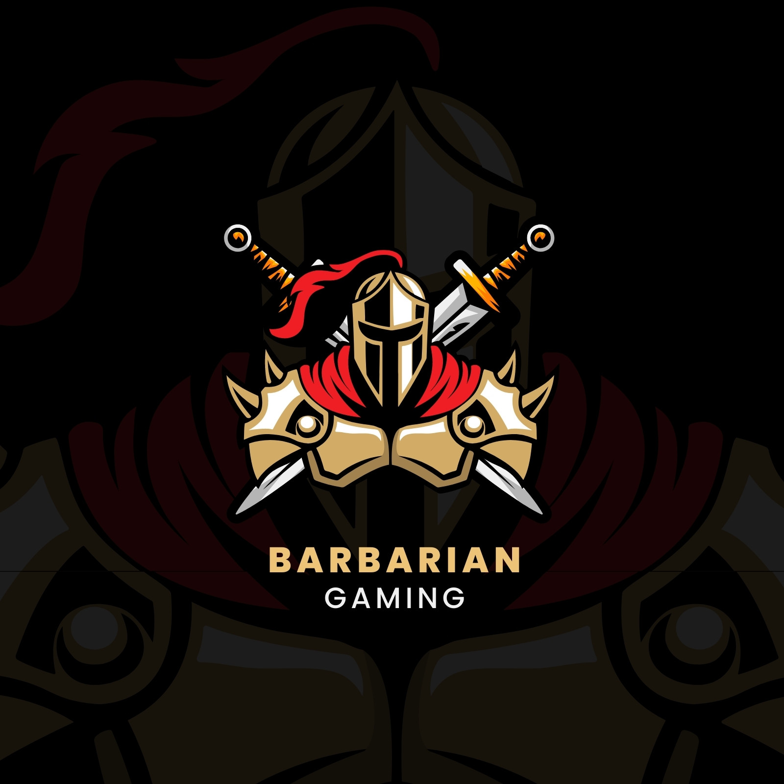 Red Brown Modern Barbarian Gaming Logo