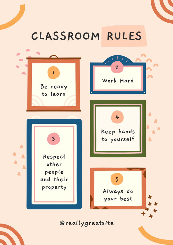 Page Free Custom Printable Classroom Rules Poster Templates Canva