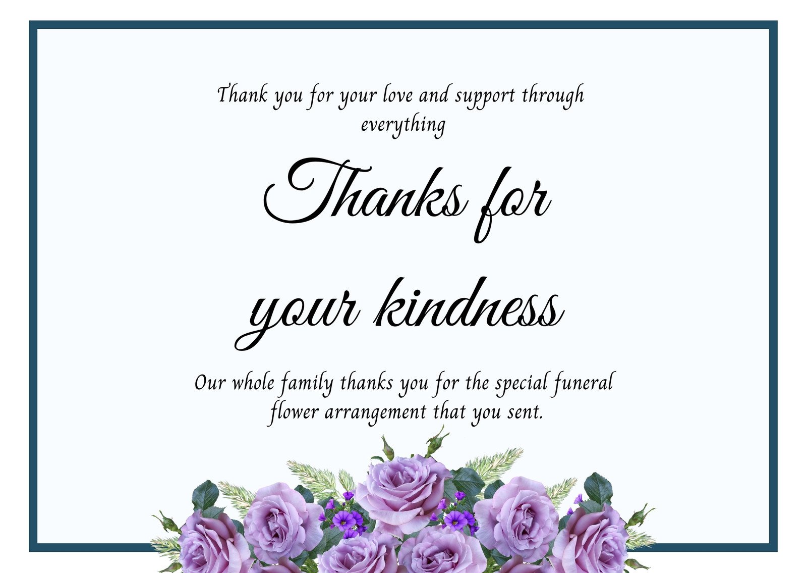 Custom Funeral Thank You Card designed with your personal message