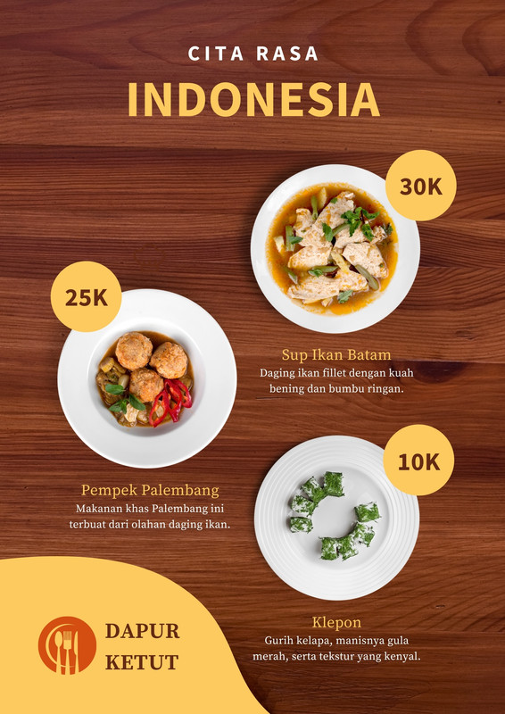 Contoh Menu Makanan Minuman Online Canva