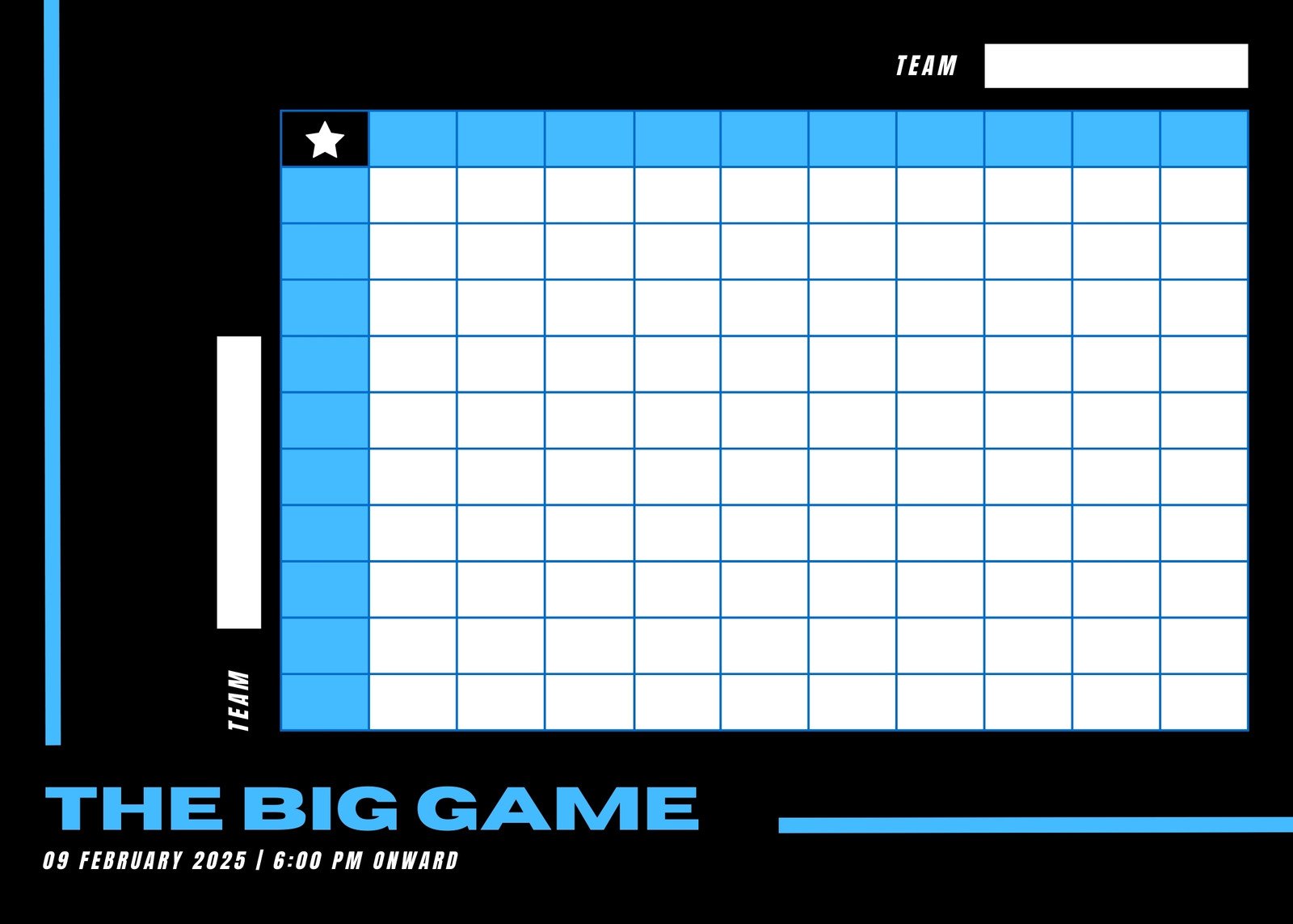 NFL Football Squares Free Google Docs Template 