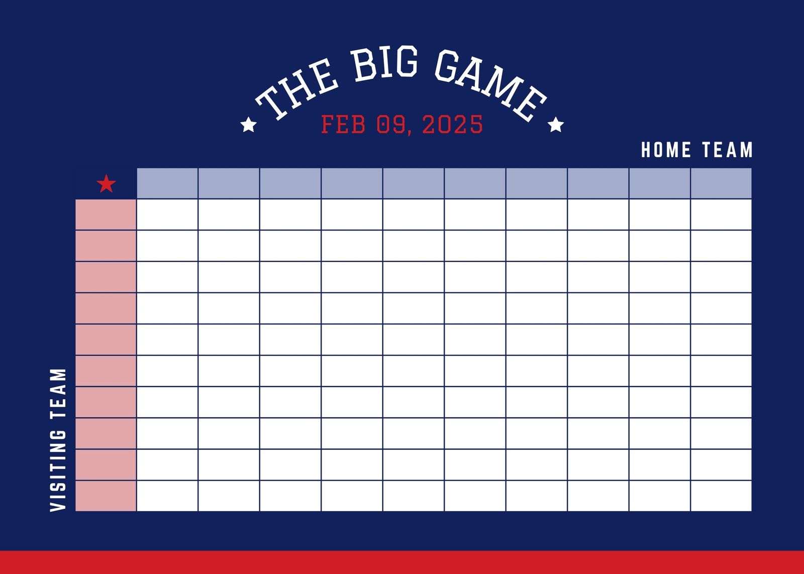 Super Bowl Squares online app template w/ rules for football big game