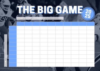 The Big Game Football Pool Party Game Poster Template